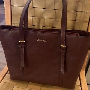 Calvin Klein Purse Crossbody Tote Designer Bag Leather Catch All Speedy